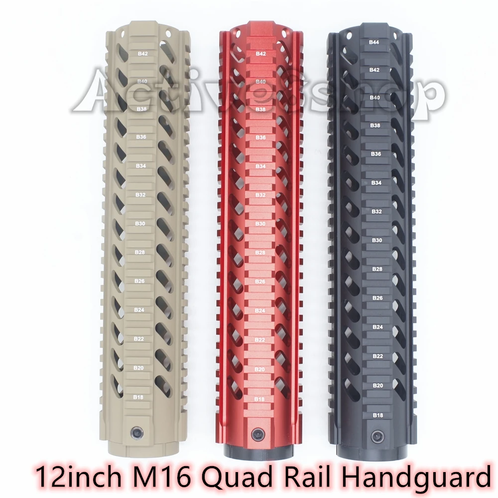 12 дюймов черный/коричневый/красный M4 M16 AR15 свободный поплавок M-Lock Quad Rail Guard