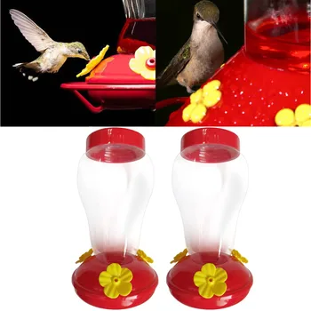 

2PCS Plastics Bird Water Feeder Bottle Hanging Hummingbird Feeder Garden Outdoor Yard Plastic Hook Bird Water Feeder HOT Red