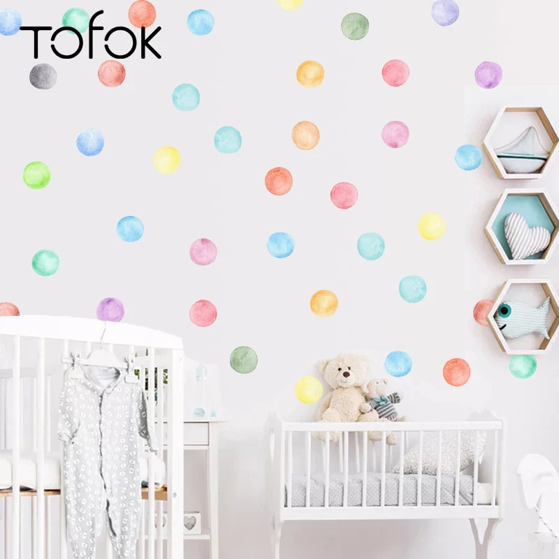 Tofok 25 шт. цветные акварельные точки DIY Настенная Наклейка Ins скандинавский стиль