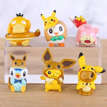 

Anime Monster Eevee Psyduck Slowpoke Rowlet Piplup Mini PVC Action Figure Collectible Model Toy Doll Gift 8pcs/set