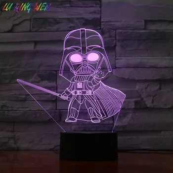 

Star Wars Darth Vader Children's Night Light Led Color Changing Bedroom Decoration Lamp Kids Boy Festival Gift Desk Night Lamp