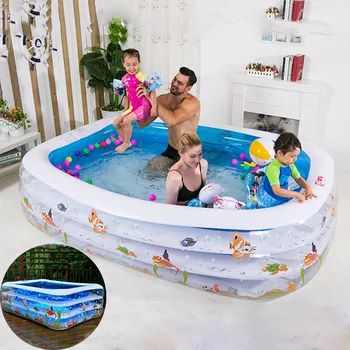

180x140x60cm Children's Home Use Paddling Pool Large Size Inflatable Square Swimming Pool Heat Preservation Kids Inflatable Pool