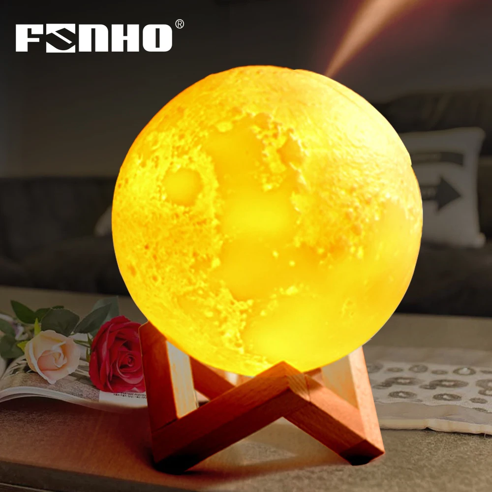FUNHO 880 мл увлажнитель воздуха 3D Moon лампа светильник Арома диффузор эфирного масла