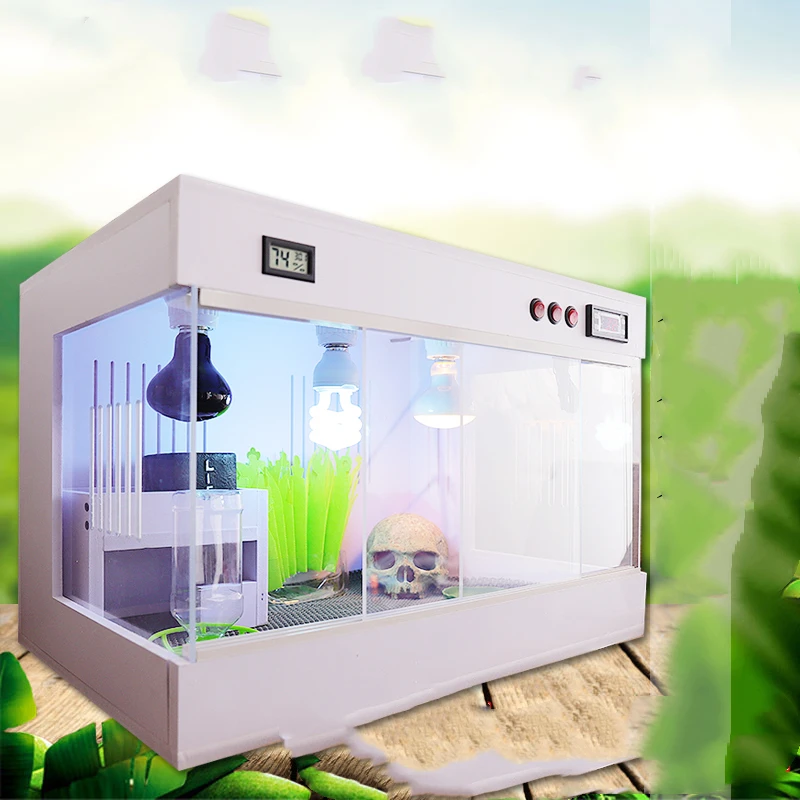 

PVC Crawler Tortoise Feeding Incubator Reptile Pet Box Lizard Hedgehog Frog Guarding Palace Feeding Box Customized Package Mail