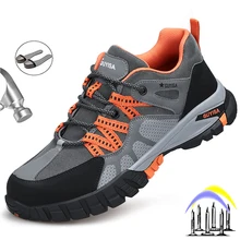 

Steel Toe Work Safety Shoes for Men Indestructible Safety Boots Anti-Smashing Man Non-slip Construction Comfort Safety Sneakers