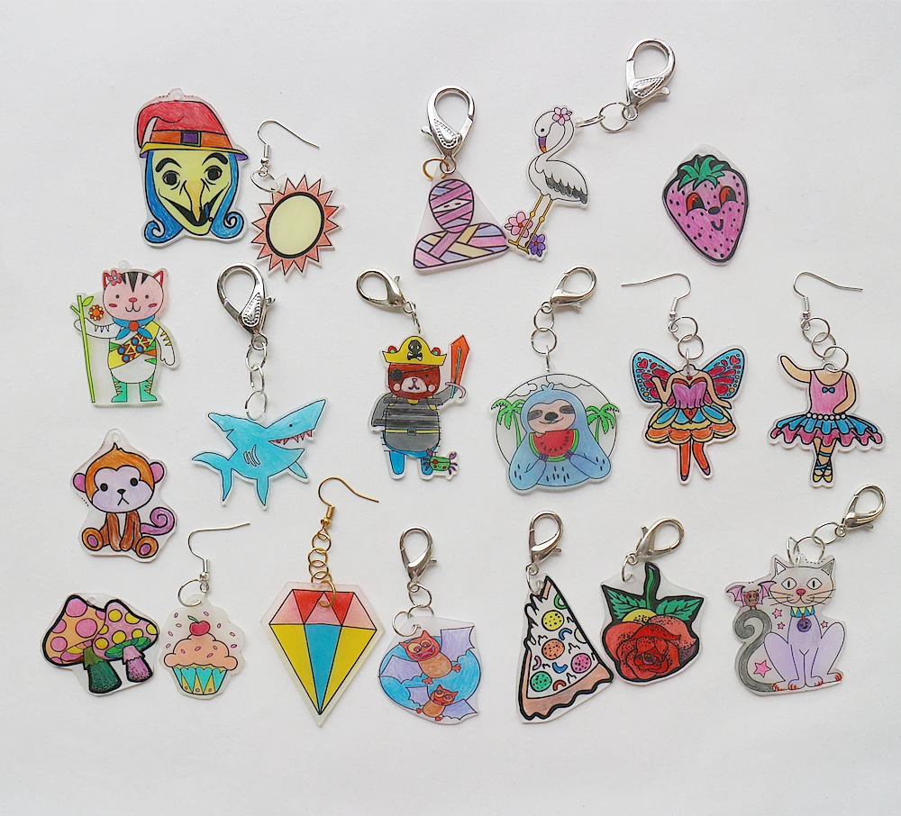Shrink Plastic Keychain Ways To Make Keychains 132pcs Shrink