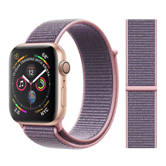 No.1 Для наручных часов Apple Watch серии 3/2/1 38 мм 42 мм нейлон мягкий дышащий нейлон для наручных часов iWatch, сменный ремешок Спортивная петля series4 40 мм 44 мм - Цвет: No.1