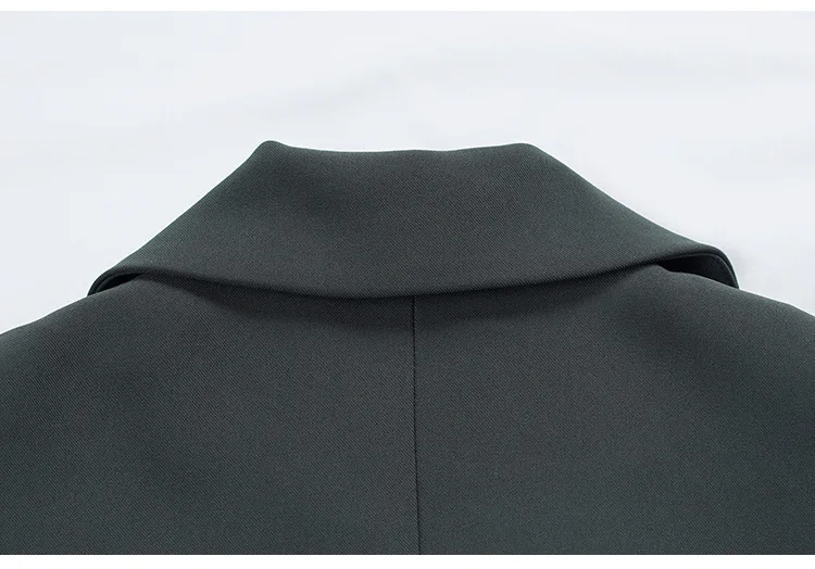 TVVOVVIN Autumn Solid Color Concise Harbour Taste Oblique Pocket Long Sleeve Chalaza Long Suit Loose Coat Woman ZX185