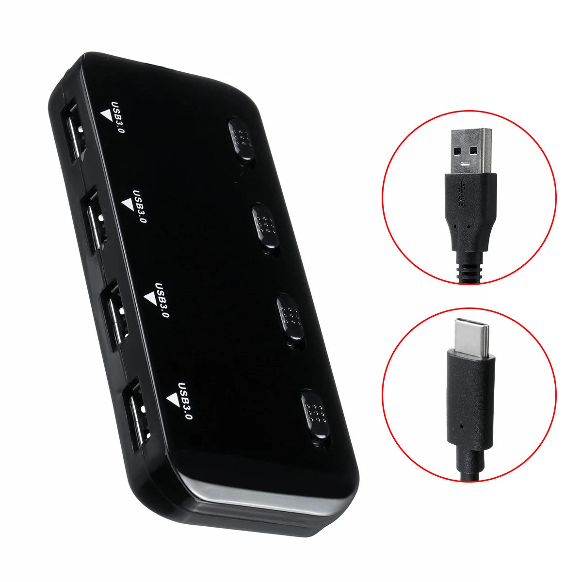 USB3.0 Тип C 4 в 1 Многофункциональный usb-хаб USB3.0 Высокоскоростная передача с переключателем адаптер удлинитель разъем расширения