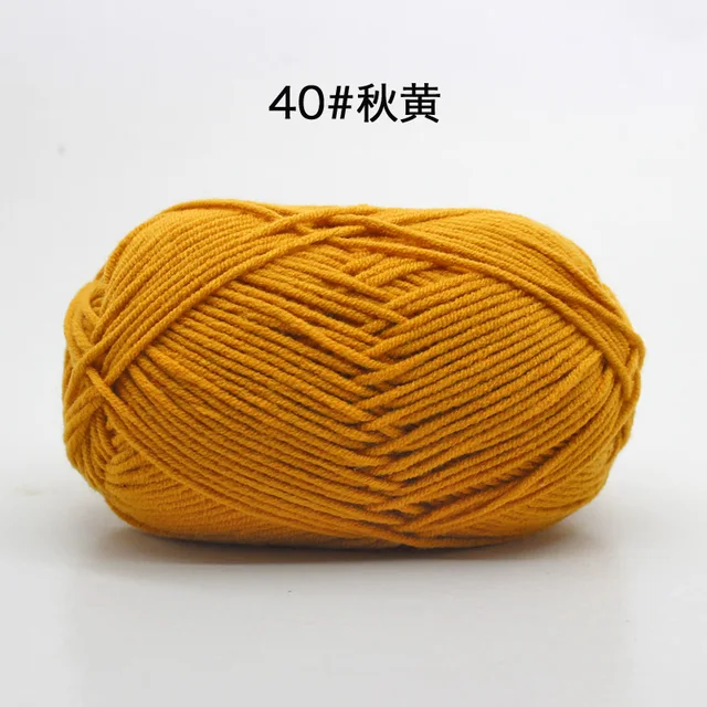Hot Sale Multi Color Cotton Silk Knitting Yarn Soft Warm Baby Yarn for Hand Knitting thread Supplies 50g/lot No.40 Autumn Yellow