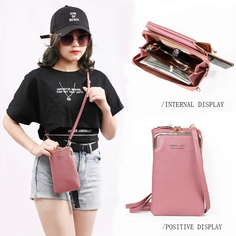 

PU Leather Women Phone Bag Wallet Luxury Brand Ladies Messenger Bag Fashion New Womens Shoulder Bags Purse and Handbags Wallets