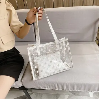 

Louis Brand 2020 New High Quality Large Capacity Casual Totes Fashion Transparent Shoulder Bags Famous Designer Women handbags