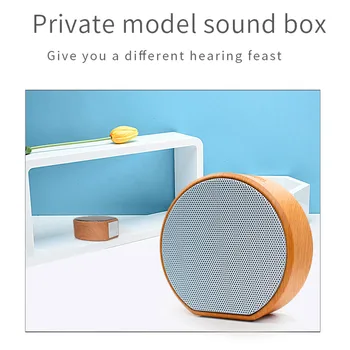

KISSCASE Mini Wireless Bluetooth Speaker Stereo Portable Speakers Loudspeaker Wood Grain Radio Stereo Music Surround Outdoor