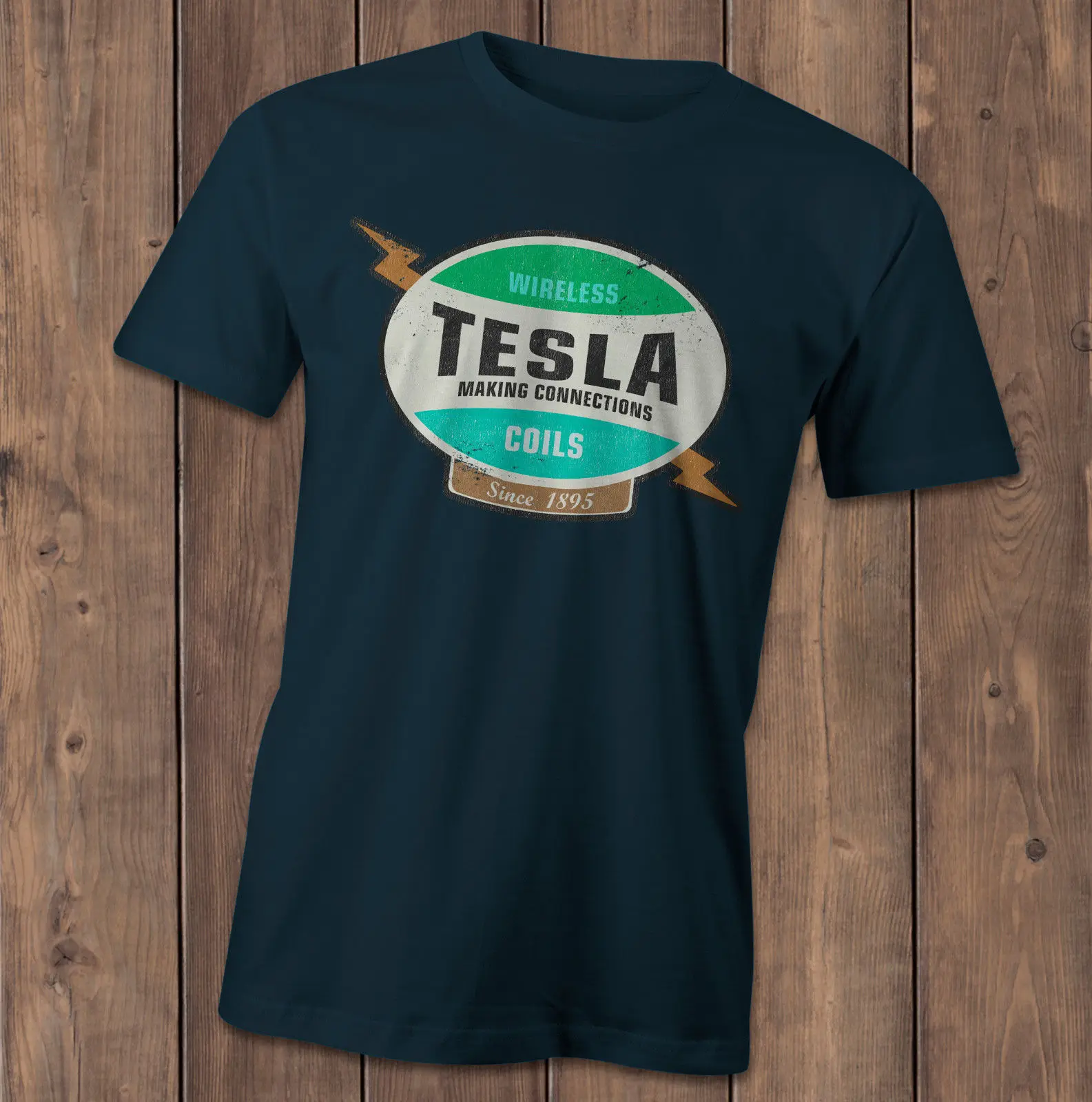 Goedkoop Tesla coils T Shirt, spoof nikola Tesla bedrijf tee, retro wetenschap tshirt