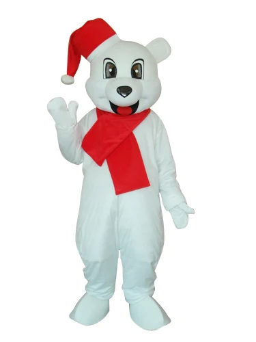 Hot Sale classic Version White Christmas Bear Mascot Costume Adult Halloween Birthday party cartoon Apparel Cosplay Costumes