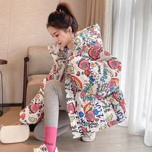 Winter women's new jacket down cotton jacket ladies Korean loose thick hooded mid-length long-sleeved plus size warm parka