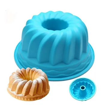 

Silicone Baking Cake Mold European Grade Fluted Round Cake Pan NonStick Cake Pan for Jello Buntcake Bread 9 Inches Tube Bakeware