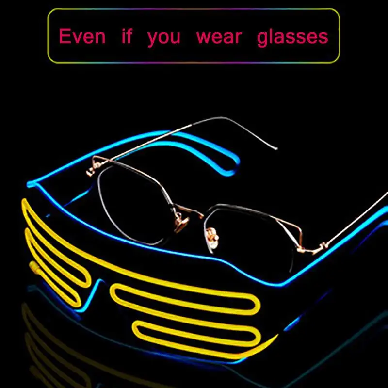 

2020 Neon Party EL Glasses EL Wire Neon LED Sunglasses Light Up Glasses Rave Costume Party DJ SunGlasses Birthday Party Decor