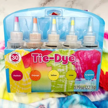 

5 Colors Fabric Tye Permanent Dye Craft One Step Tie Dyes Arts Design Kit Durable And Practical To Use