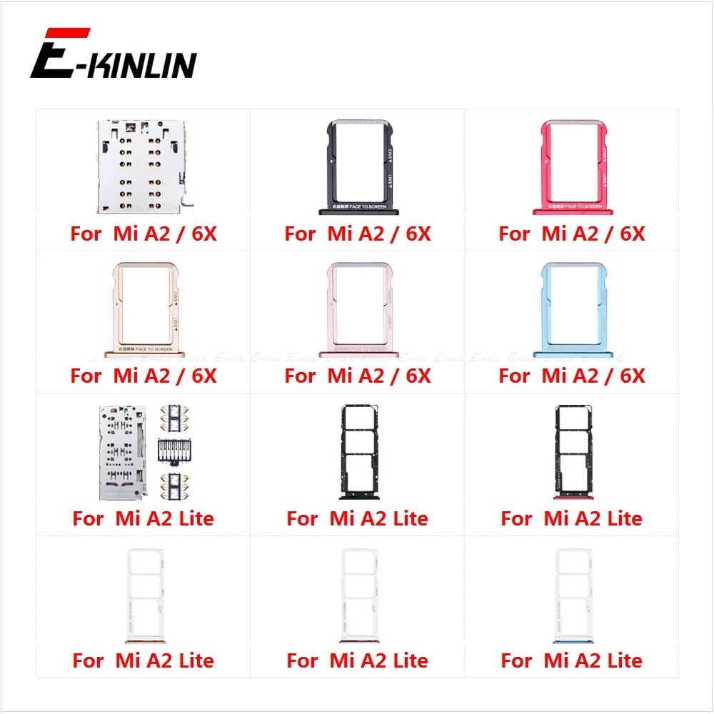 

Micro SD Sim Card Tray Socket Slot Adapter Connector Reader For XiaoMi Mi A2 Lite 6X Container Holder Replacement Parts