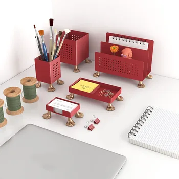 

Desktop Office Accessories Stationery Storage Box Business Card Holder Pen Holder Makeup Tool Storage Tank Folder Storage Shelf