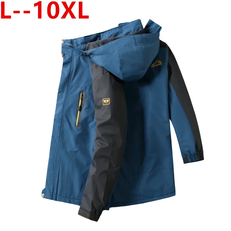 10XL 8XL Bomberjack Mannen Herfst Dikker Heren Jas Warm Uitloper Winddicht Hooded Overjas Rits Parka Jassen Man Hoody Mannelijke