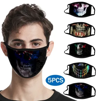 

Mascara Printed Pattern Soft Unisex New Fashion Skull Halloween Print Gothic Punk Cover Mascarilla Reutilizable Maska Send Fast