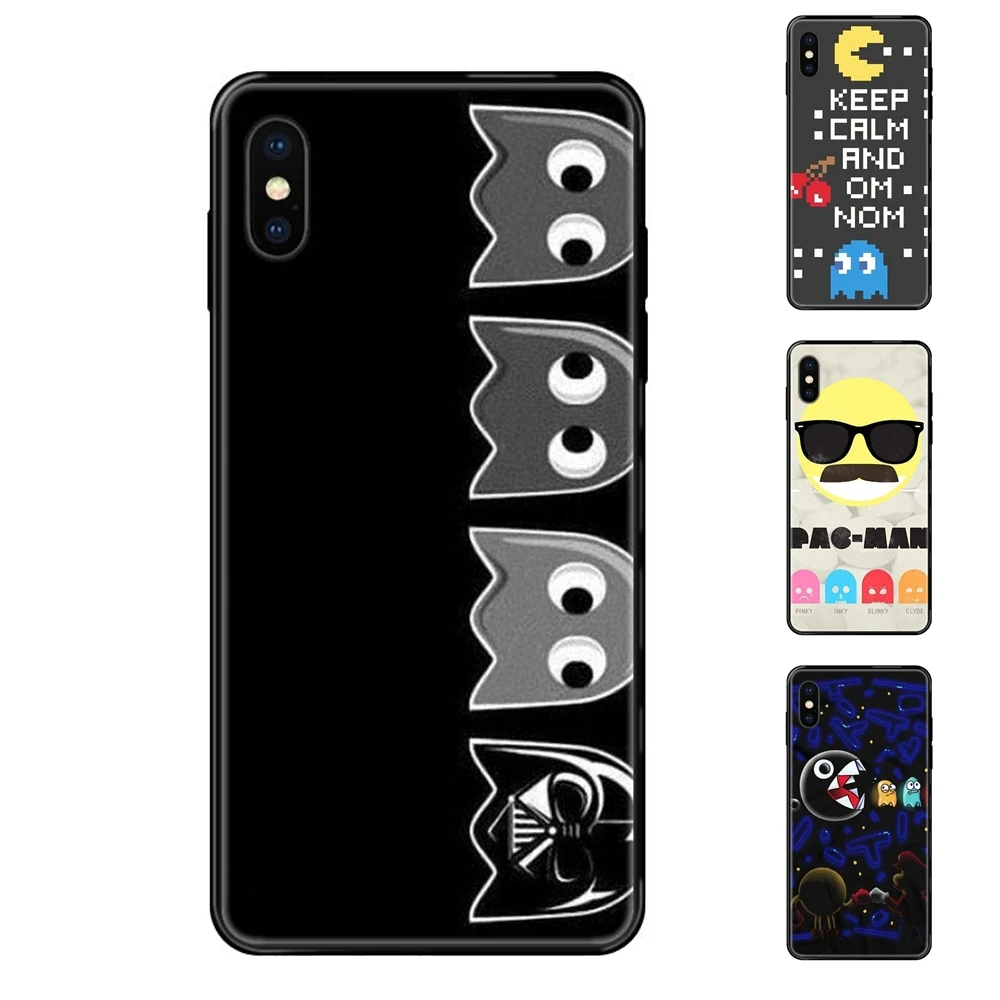 Для iPhone 11 12 Pro Max Plus X XS XR 8 7 6S SE 5 5C 5S 2020 Pacman Gamer Nerd Забавный черный мягкий ТПУ новое
