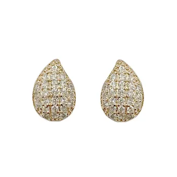 

Earrings silver rose gold teardrop-shaped and adorned with microengaste of zircons. Closure presure.