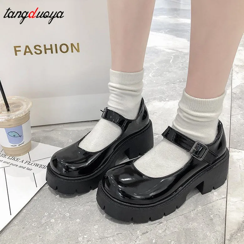 Lolita shoes on heels platform shoes Women's shoes Japanese Style Mary Janes Vintage Girls High Heel Student shoes SANDAL Pumps