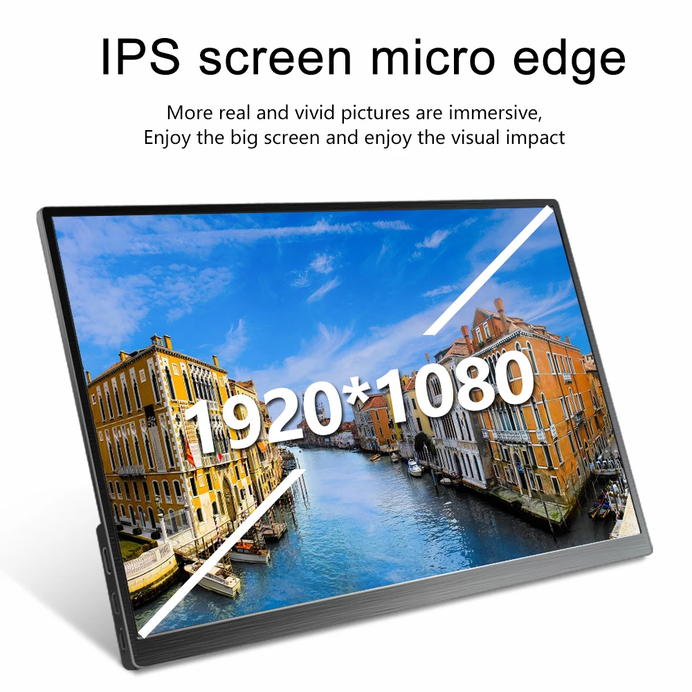15 дюймовый металлический ультратонкий портативный игровой монитор 1080P HDR IPS