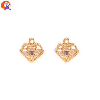 

Cordial Design 30Pcs 9*9MM Jewelry Accessories/DIY Making/CZ Charms/Genuine Gold Plating/Hand Made/Earring Findings/Pendant