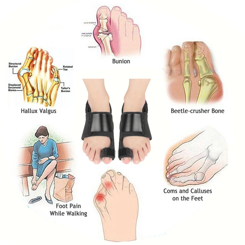1 пара большой палец стопы вальгусная деформация буйон корректор ортопедический Уход за ногами коррекция кости большого пальца коррекция шина выпрямитель для большого пальца