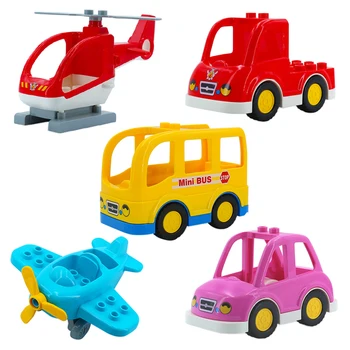 

Big Size Trailer Car Motorcycle Boat Building Blocks Collocation Vehicle Accessory Kid DIY Toy Compatible Duploes Brick Set Gift