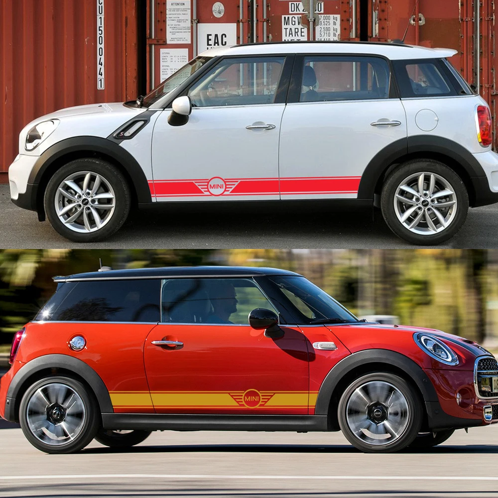 1 пара автомобиля боковой двери тела талии юбка Наклейка Накладка для MINI Cooper Clubman Counrtyman F54 F55 F60 R55 R56 R60 аксессуары
