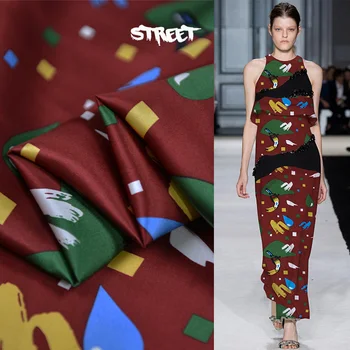 

Positioning 150cm length and 112cm width pure silk satin fashion animal print,SSC471