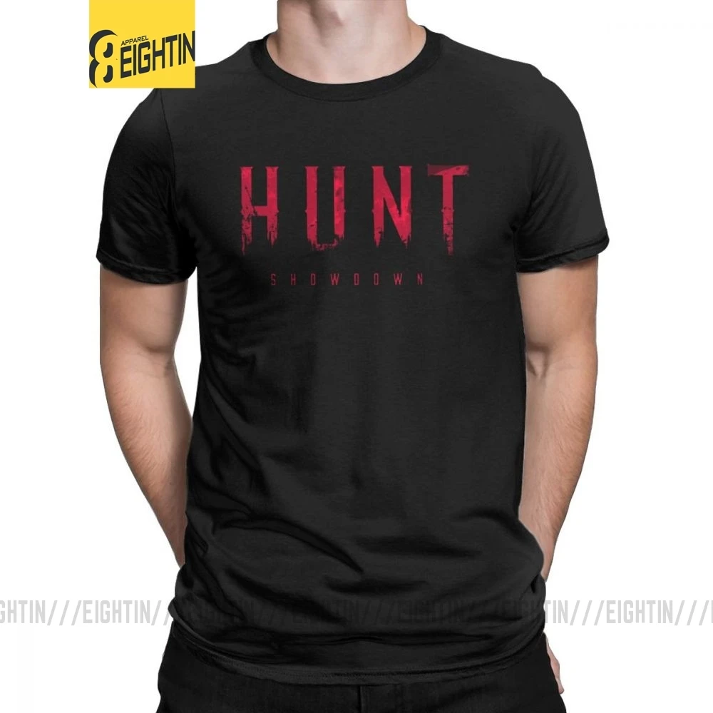 Мужская хлопковая футболка с коротким рукавом Hunt Showdown Веселая изображением