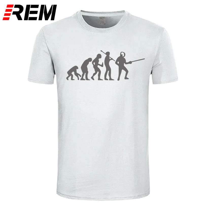 white gray Evolution Fencing, Модная уникальная классическая мужская футболка с круглым воротником и коротким рукавом, дизайнерская мужская новая футболка, топы, футболки, повседневные - Цвет: white gray