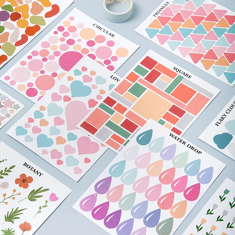 

Color Creative Shape Cute Stickers Notes Card Sealing Post It Small Labels Notebook Diy Simplicity Decorative Sticker Stationery