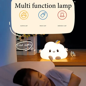 

Portable Eye Protection Kids Room Bedside Cute Cloud Color Changing LED Night Light USB Rechargeable Nursery Remote Control Baby