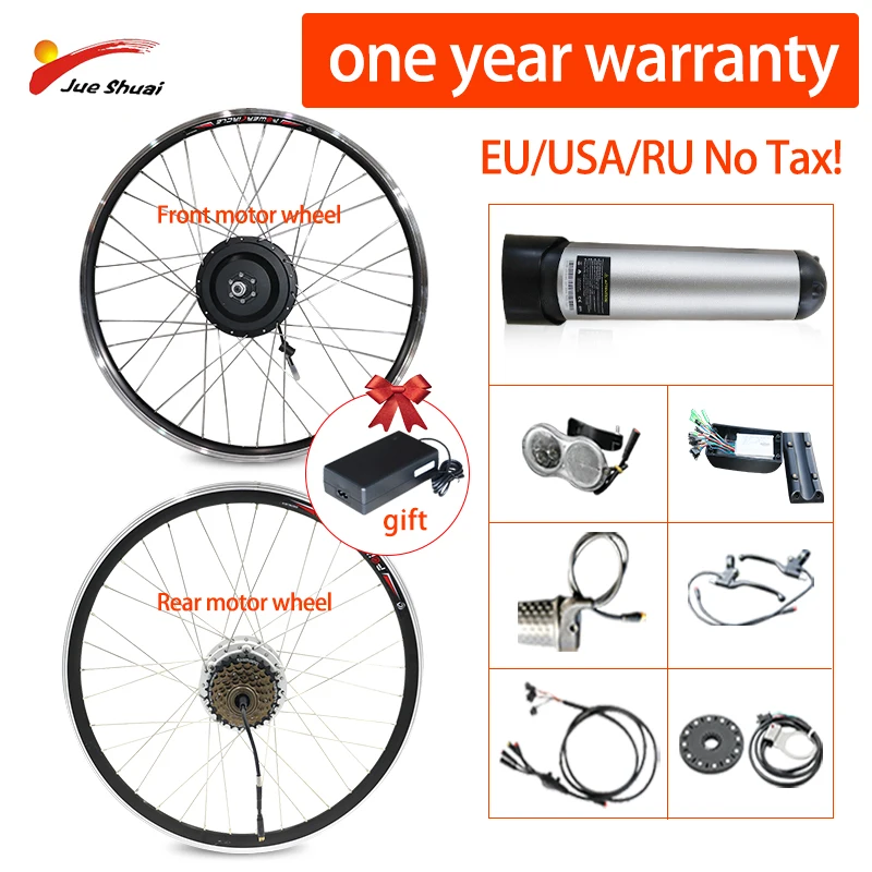 

Jueshuai Electric Bike Conversion Kit 36V 250W 350W 500W Rear Hub Motor Wheel 26inch bicicleta LCD/LED 10A 12A Bottle Battery