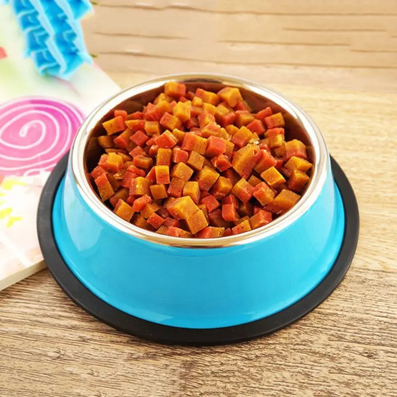 Круглая миска для домашних животных, миски из нержавеющей стали для кошек и собак, нескользящая кормушка, устройство для домашних животных, посуда