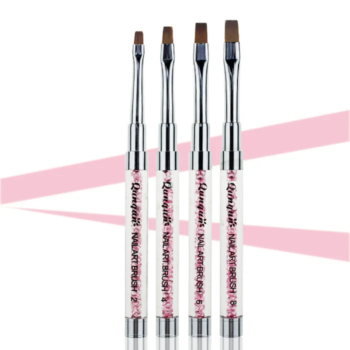 UV Gel Painting Pen Drawing Brush Round Head Rhinestone Handle Manicure Nail Art Tool V9-Drop
