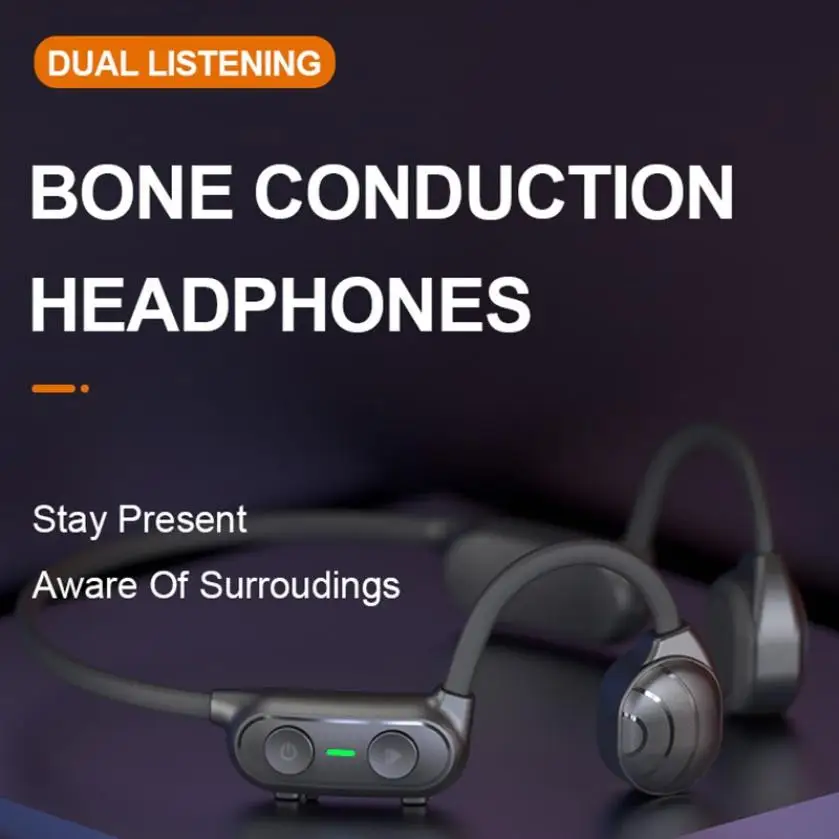 

AS10 Bone Conduction Bluetooth Headset 230mA BLE5.0 Wireless Ear-mounted Neck Hanging IP56 Waterproof Sports Headphone Earphone