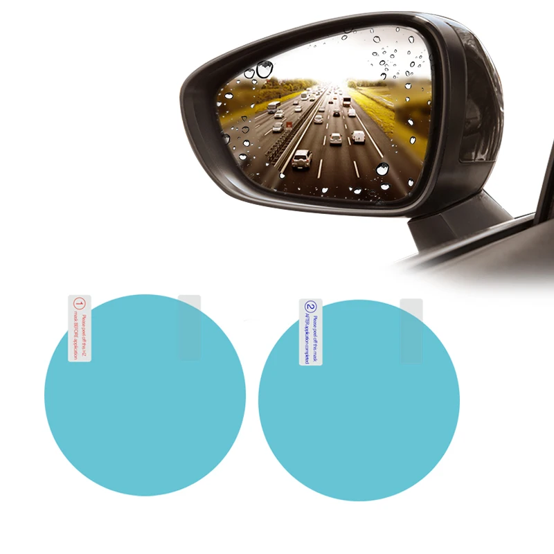2Pcs Auto Rainproof Rearview Mirror Anti Fog Protective Film Car Accessory Oval