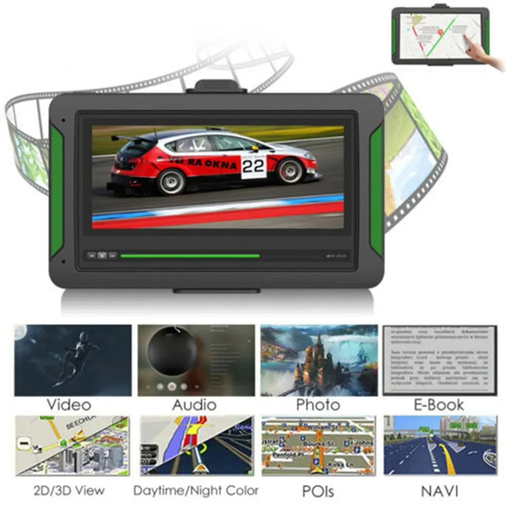 S7 7 дюймов 8 ГБ Портативный сенсорный экран HD Автомобильный gps навигатор fm-передатчик новейшая Европейская карта Автомобильный грузовик gps навигатор