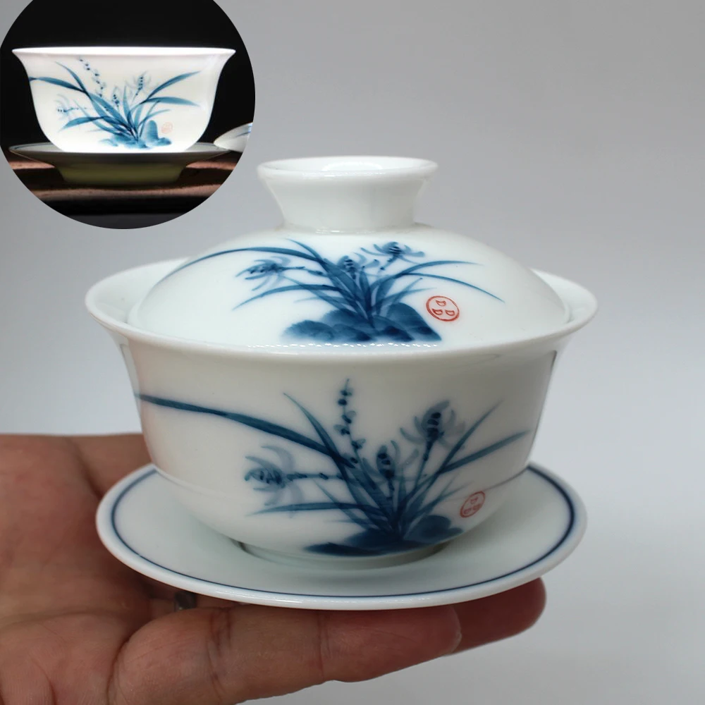 Китайский чайный сервиз Gaiwan ручной росписи керамический китайских традиций