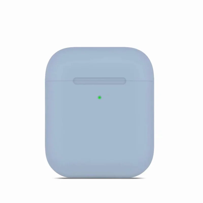 Ультратонкий силиконовый чехол для наушников для Apple Airpods 2, коробка для зарядки, яркие цвета, беспроводной Bluetooth чехол для наушников Aripods - Цвет: light blue