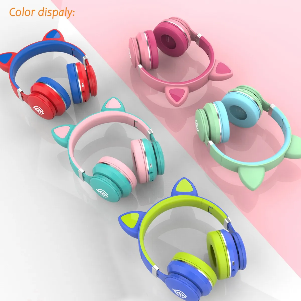 LED Cat Ear Headphones Noise Cancelling Headphones Bluetooth 5 0 Young People Kids Headset Support TF Card 3 5mm Plug With Mic
