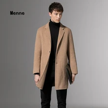 Мужская зимняя куртка, стиль Albaka, двустороннее кашемировое пальто, мужское британское шерстяное пальто
